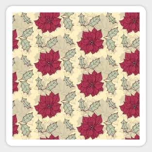 Poinsettia Christmas pattern design Sticker